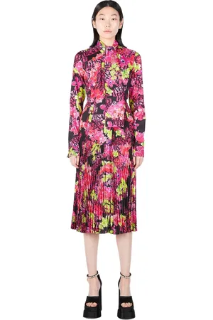 VERSACE Femme, Robes, Rose, Taille: 36 FR Robe Midi à Logo Floral