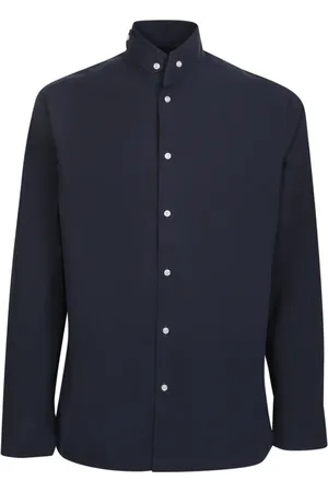 OFFICINE GENERALE Homme, Chemises, Bleu, Taille: M Chemise Romaine Bleue à Col Haut