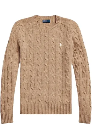 Ralph Lauren Femme, Pulls, Brun, Taille: 46 FR Pull en cachemire avec motif torsadé