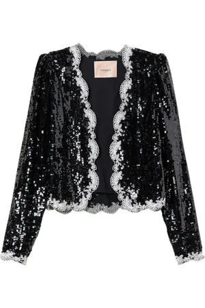 Twin-Set Femme, Vestes, Noir, Taille: 36 FR Veste de sport