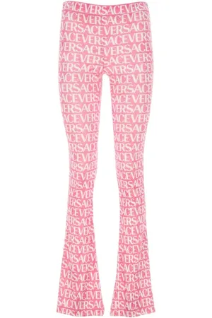 VERSACE Femme, Pantalons, Rose, Taille: 36 FR Pantalon en velours imprimé
