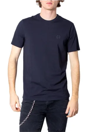Armani Exchange Homme, Tops, Bleu, Taille: XS T-shirt Homme Col Rond Bleu