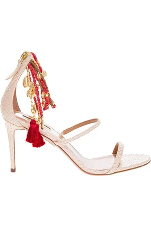 Aquazzura Femme, Chaussures, , Taille: 40 EU Sandales Imprimé Python et Perles