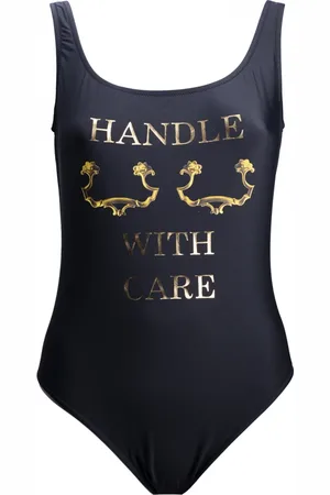 Moschino Femme, Maillots de bain, Noir, Taille: 38 FR Maillot de Bain Une Pièce Handle With Care