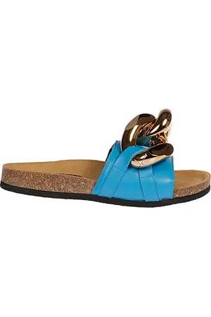 J.W.Anderson Femme, Chaussures, Bleu, Taille: 36 EU Chics Chain Slide Flats pour Femmes