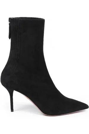 Aquazzura Femme, Chaussures, Noir, Taille: 40 EU Bottes noires à bout pointu, panneaux élastiques et fermeture éclair