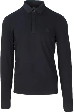 Armani Exchange Homme, Tops, Noir, Taille: M Polo à Manches Longues pour Homme en Noir
