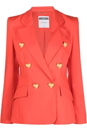 Moschino Femme, Vestes, Rouge, Taille: 38 FR Blazer rouge à double boutonnage