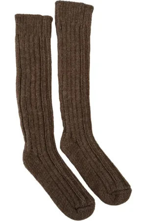 Dolce & Gabbana Femme, Sous-vêtements, Brun, Taille: ONE Size Chaussettes longues en laine marron pour femmes