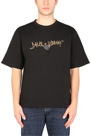 Dolce & Gabbana Homme, Tops, Noir, Taille: S T-shirt Brodé Élégant