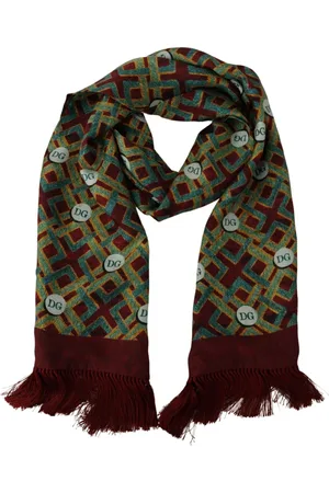 Dolce & Gabbana Homme, Accessoires, Multicolore, Taille: ONE Size Foulard en Soie Multicolore avec Logo DG