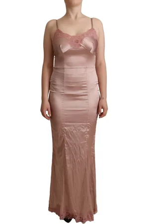Dolce & Gabbana Femme, Robes, Rose, Taille: 38 FR Robe longue en dentelle rose bodycon