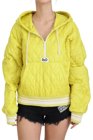 Dolce & Gabbana Femme, Vestes, Jaune, Taille: 36 FR Veste matelassée à capuche jaune