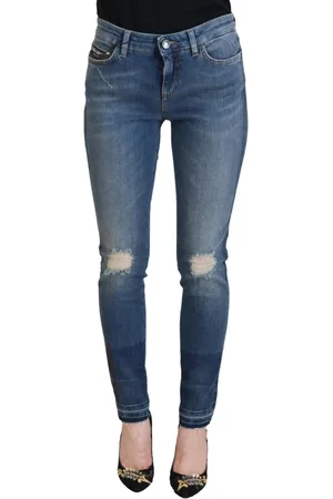Dolce & Gabbana Femme, Jeans, Bleu, Taille: 36 FR Jean en denim bleu déchiré