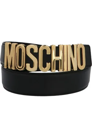 Moschino Homme, Accessoires, Jaune, Taille: L Ceinture Logo Métal Doré