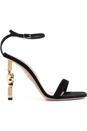 Aquazzura Femme, Chaussures, Noir, Taille: 40 EU Sandales à Talons Hauts Twist Noires