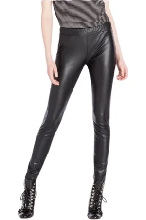 Twin-Set Femme, Pantalons, Gris, Taille: 46 FR Legging en similicuir avec coutures horizontales