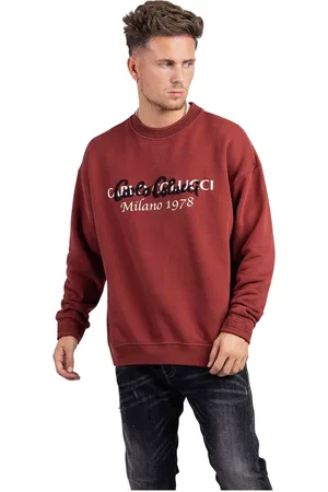 Carlo Colucci Homme, Sweatshirts et sweats à capuche, Rouge, Taille: M Pull Rouge Homme - Style C5334 79