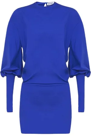 The Attico Femme, Robes, Bleu, Taille: 38 FR Robe Courte Drapée Bleu Électrique