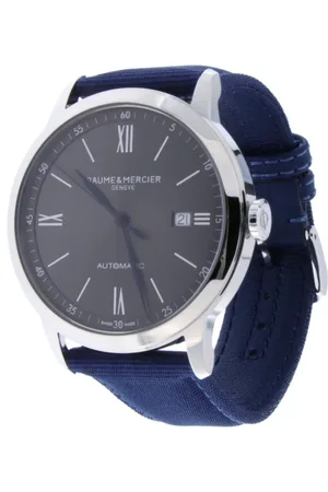 Baume et Mercier Femme, Accessoires, Gris, Taille: ONE Size Classima Automatique Bracelet en Textile Bleu