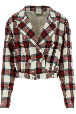 Alessandra Rich Femme, Vestes, Multicolore, Taille: 38 FR Blazer en tweed brodé