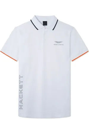 Hackett Homme, Tops, Blanc, Taille: S Polo Aston Martin Racing avec Col Côtelé