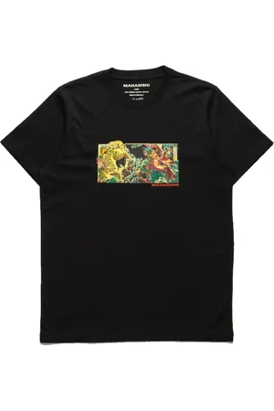 Maharishi Homme, Tops, Noir, Taille: S T-shirt imprimé Samurai Tigre