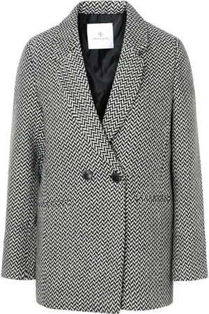 ANINE BING Femme, Vestes, Noir, Taille: 36 FR Veste blazer à motif chevrons noir et blanc