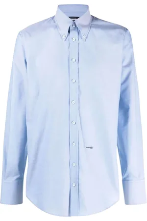 Dsquared2 Homme, Chemises, Bleu, Taille: S Chemise à manches longues avec logo imprimé