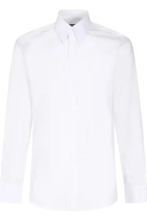 Dolce & Gabbana Homme, Chemises, Blanc, Taille: M Chemises Blanches en Coton Élasthanne