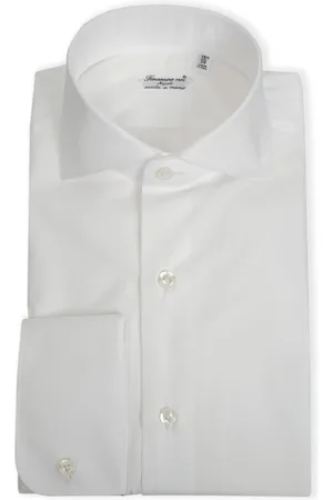 Finamore Homme, Chemises, Blanc, Taille: XL Chemises Blanches Faites à la Main