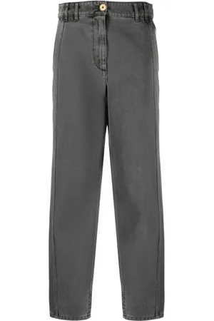 Patou Femme, Jeans, Gris, Taille: 42 FR Jean Gris avec Logo Brodé