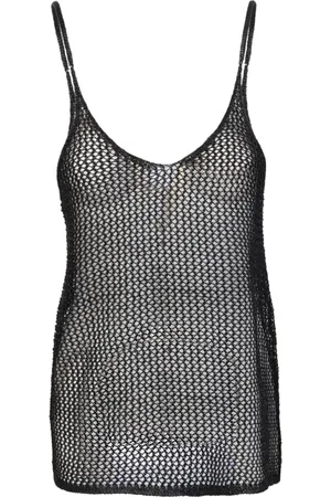 DODO BAR OR Femme, Tops, Noir, Taille: 40 FR Débardeur noir avec fil métallique