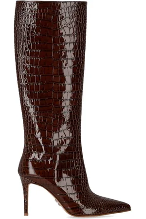 SERGIO LEVANTESI Femme, Chaussures, Brun, Taille: 36 EU Botte Haute Denise Marron Effet Reptile