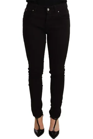 Dolce & Gabbana Femme, Jeans, Noir, Taille: 36 FR Jean Slim Fit en Denim Stretch Noir