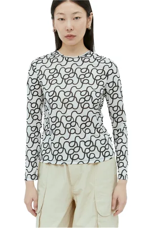 REJINA PYO Femme, Tops, Blanc, Taille: 40 FR Zoya Haut Imprimé en Maille
