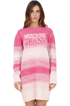 Moschino Femme, Robes, Rose, Taille: 42 FR Robe Pull Maxi Rose Dégradé