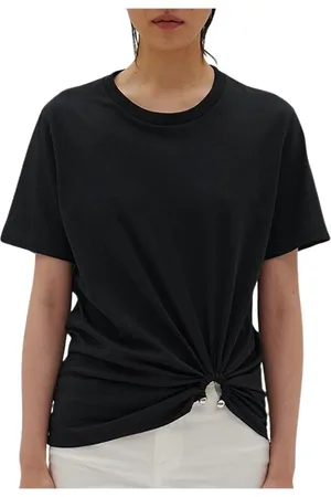 BARBARA BUI Femme, Tops, Noir, Taille: 40 FR Tee-shirt drapé femme en jersey de coton