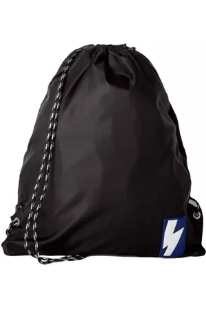 Neil Barrett Homme, Sacs, Noir, Taille: ONE Size Sac à dos en nylon noir à cordon de serrage