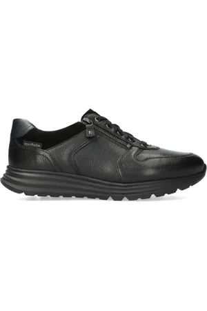 Mephisto Homme, Chaussures, Noir, Taille: 44 EU Baskets Homme Brayan - Cuir Noir - Coupe Large