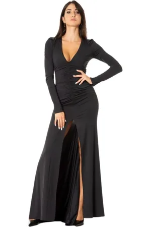 ANIYE BY Femme, Robes, Noir, Taille: 40 FR Robe longue élégante avec décolleté en V et manches longues