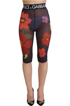 Dolce & Gabbana Femme, Pantalons, Noir, Taille: 36 FR Superbes leggings noirs à motifs floraux