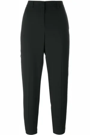 Twin-Set Femme, Pantalons, Noir, Taille: 36 FR Pantalon cigarette avec empiècements en dentelle