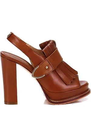 Twin-Set Femme, Chaussures, Brun, Taille: 37 EU Sandales à franges et talons