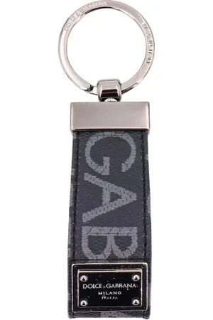 Dolce & Gabbana Homme, Accessoires, Noir, Taille: ONE Size Porte-clés en toile enduite de luxe