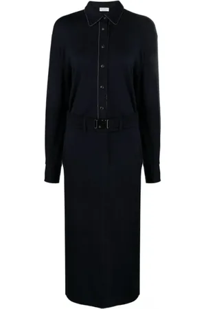 Brunello Cucinelli Femme, Robes, Bleu, Taille: 38 FR Robe-chemise ornée de chaînes