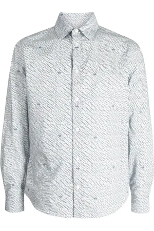 Maison Kitsuné Homme, Chemises, Bleu, Taille: XL Chemise en coton à imprimé graphique