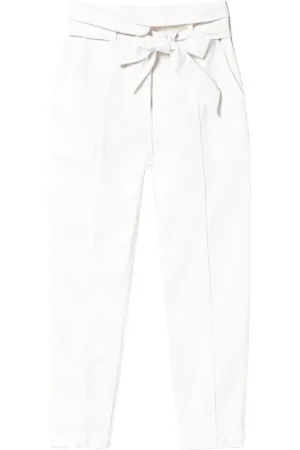 Twin-Set Femme, Pantalons, Blanc, Taille: 36 FR Pantalon taille haute coupe carotte