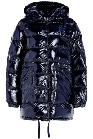 Tommy Hilfiger Femme, Vestes, Bleu, Taille: 40 FR Veste matelassée brillante à capuche