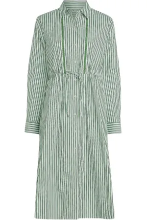 Tommy Hilfiger Femme, Robes, Vert, Taille: 46 FR Robe-chemise à rayures en popeline